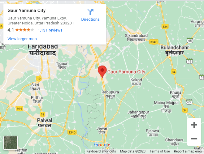 Gaur Yamuna City Location Map